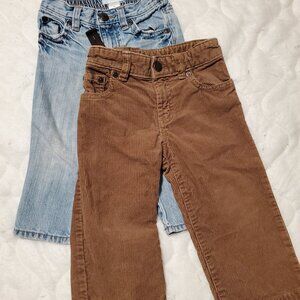 Bundle of 2 Gap Corduroy and Old Navy Jeans Toddler Boys 18-24 Months